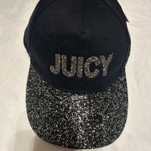 Juicy couture black baseball cap with glitter design glam woman’s one size